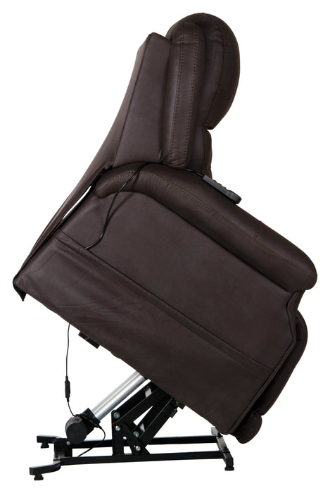 Haywood - Power Headrest Power Lift Lay Flat Recliner With Heat & Massage - Chocolate - 44"