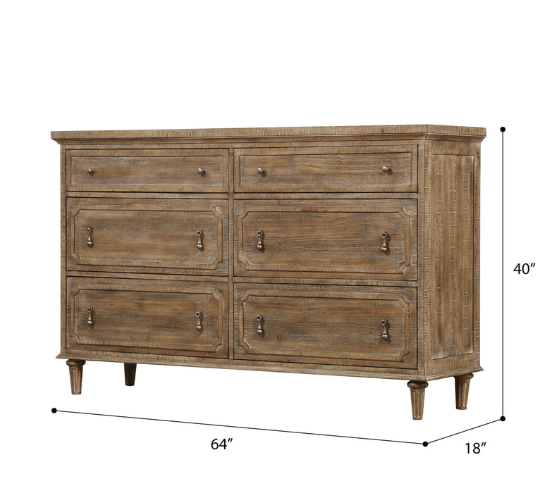 Ludin - 6 Drawer Dresser - Taupe