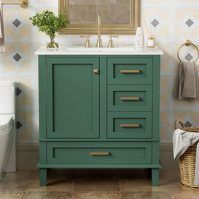 Bathroom Vanity, Modern Bathroom Cabinet With Sink Combo Set, Bathroom Storage Cabinet With A Soft Closing Door And 3 Drawers, Solid Wood Frame