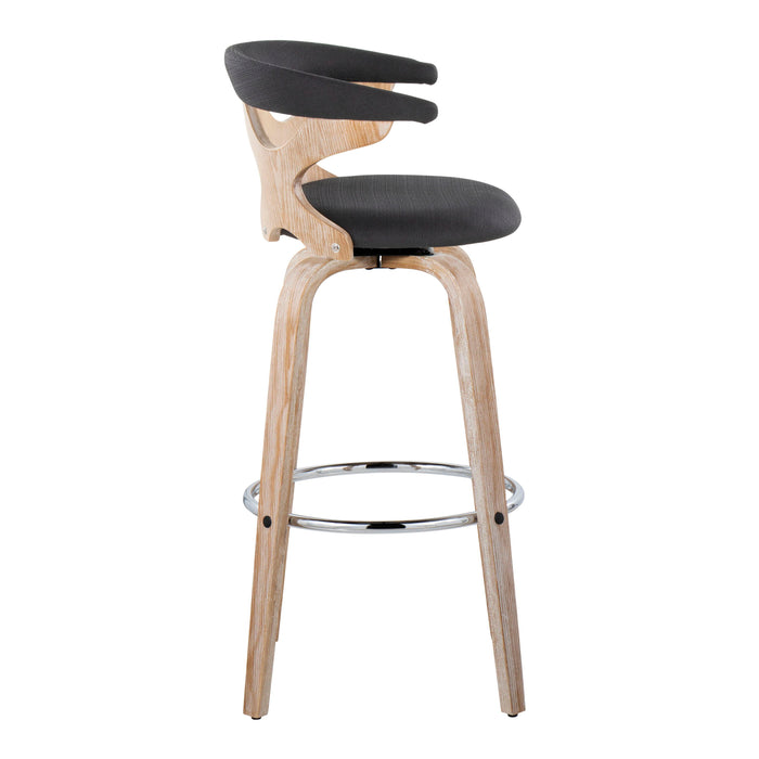 Gardenia - Contemporary Fixed Height Barstool With Swivel With Round Footrest (Set of 2)