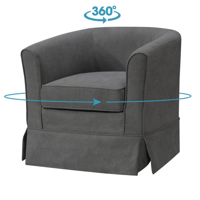 Tucker - Woven Fabric Swivel Barrel Chair