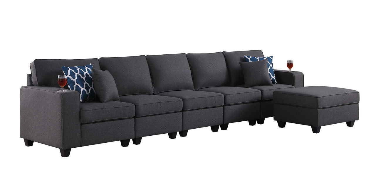 Cooper - Linen 5 Seater Sofa Set