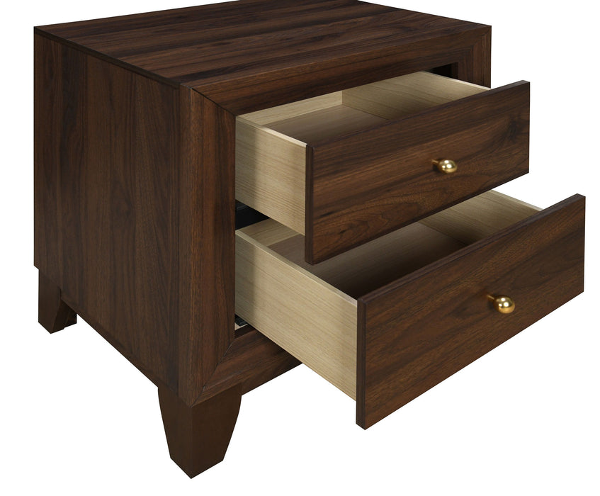 Welsley - 2-Drawer Nightstand Bedside Table - Walnut