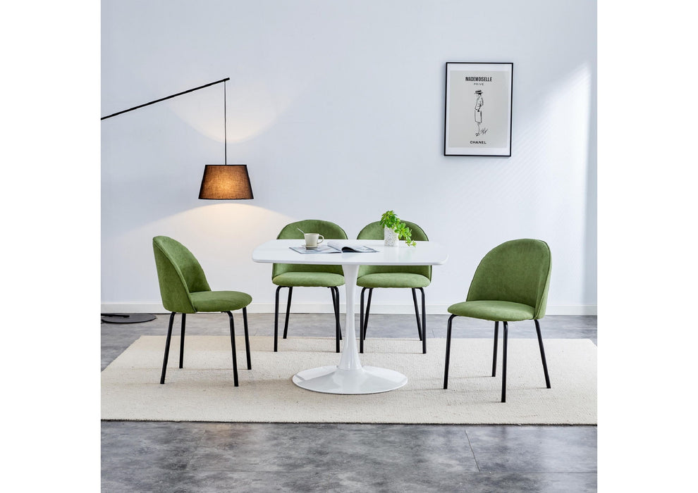 Modern Chair With Iron Tube Legs, Soft Cushions And Comfortable Backrest, Suitable For Dining Room, Living Room, Cafe