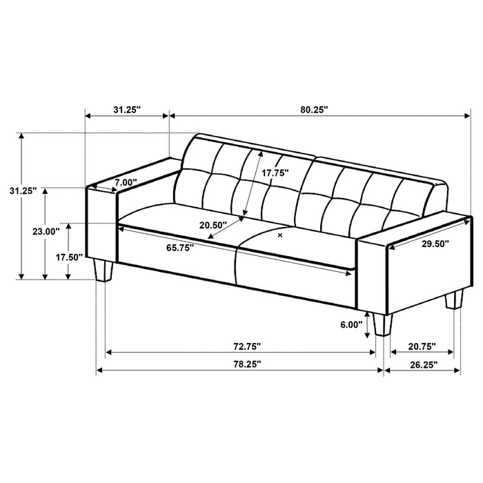 Deerhurst - Upholstered Track Arm Tufted Sofa - Beige