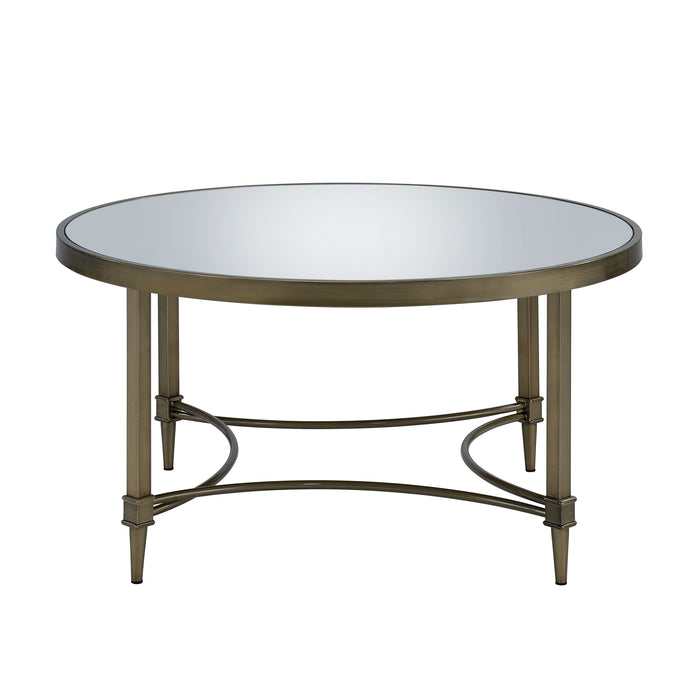 Aditya - Mirrored Antique Brass Coffee Table - Antique Brass