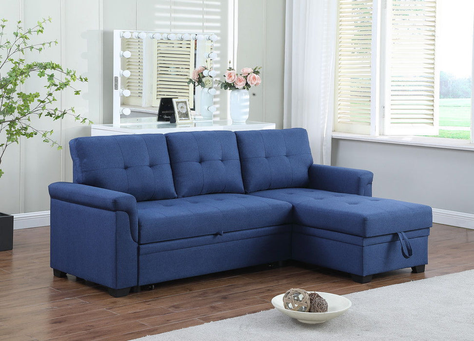 Lucca - Linen Reversible Sleeper Sectional Sofa With Storage Chaise