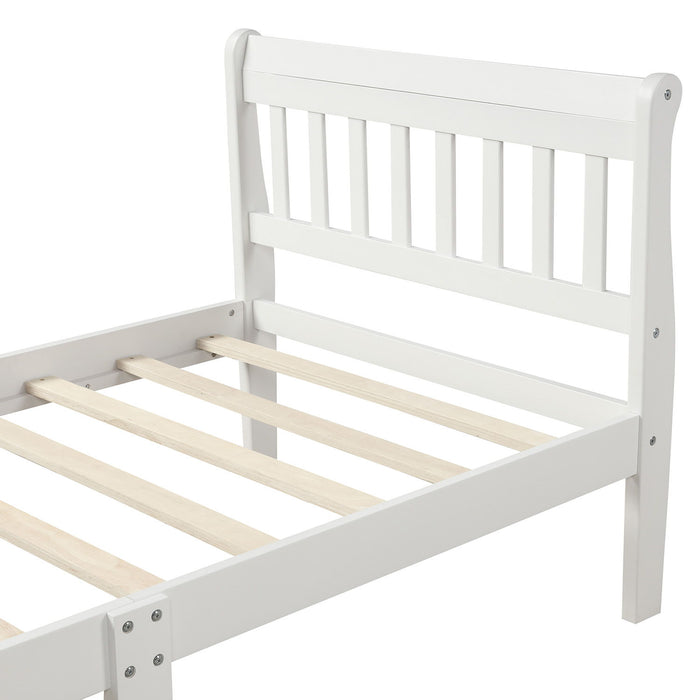 Platform Bed Frame Panel Bed Mattress Foundation Sleigh Bed With Headboard / Footboard / Wood Slat Support