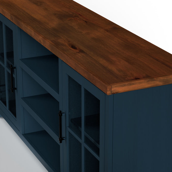 Nantucket - 96" TV Stand - Blue Denim / Whiskey