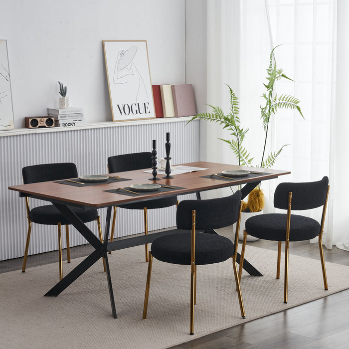 Mid-Century Modern Dining Chairs - Gold Legs