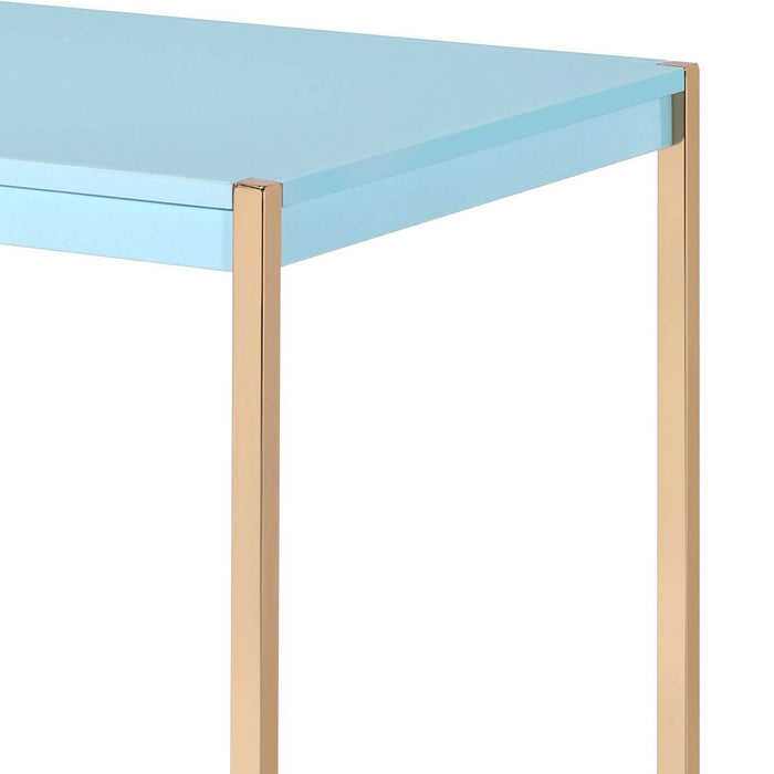 Midriaks - Writing Desk With USB - Gold / Light Blue