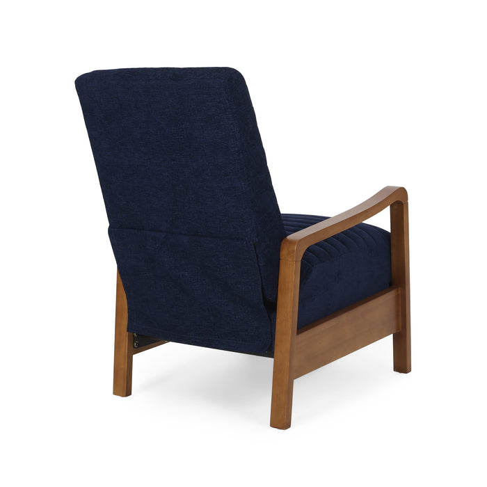 Fabric Wood Hand Manual Club Recliner