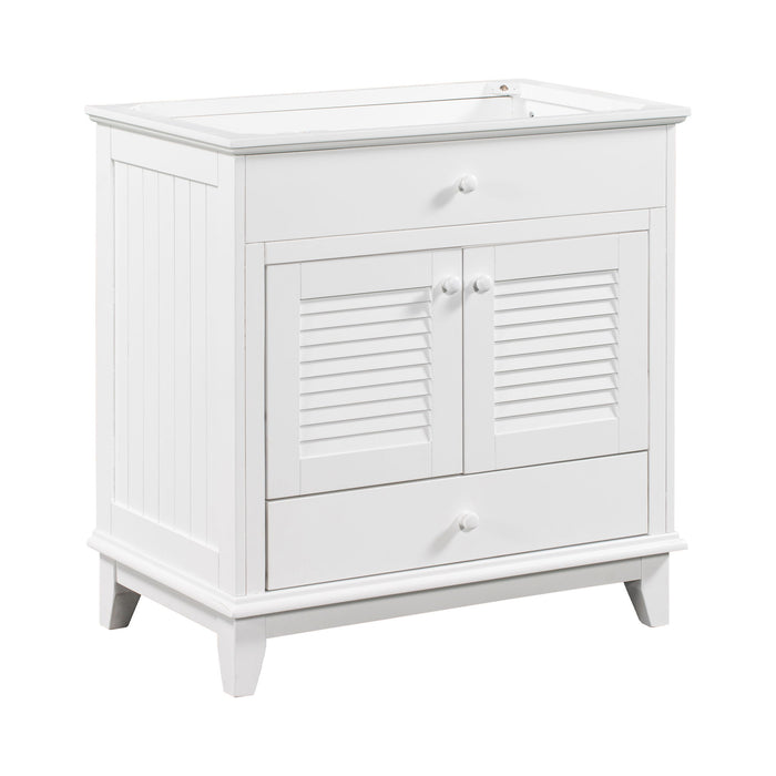 Bathroom Vanity Base Without Sink, Bathroom Cabinet With Two Doors And One Drawer - White