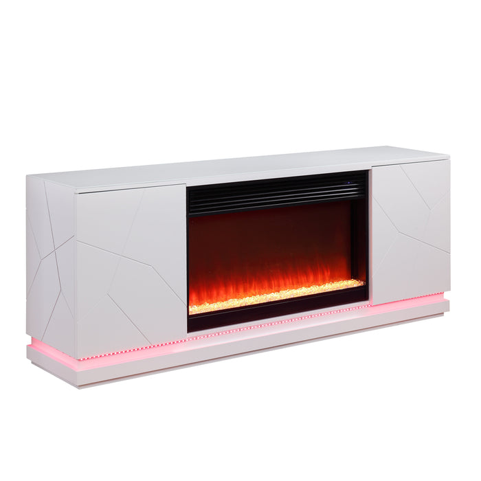 Clay - TV Stand With Fireplace And Speaker - White