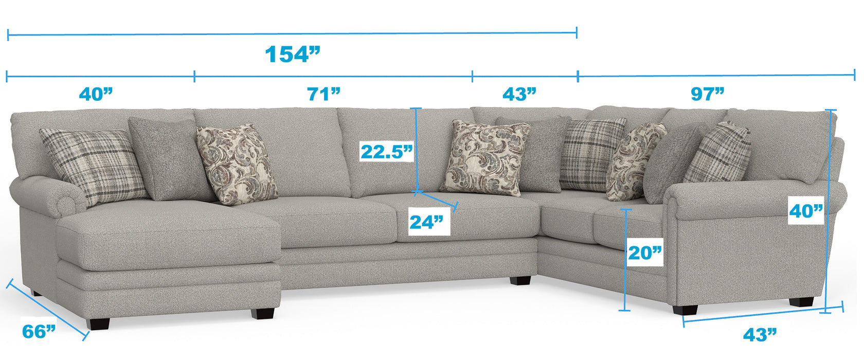 Livingston - Sectional With Comfort Coil Seating And Accent Pillows