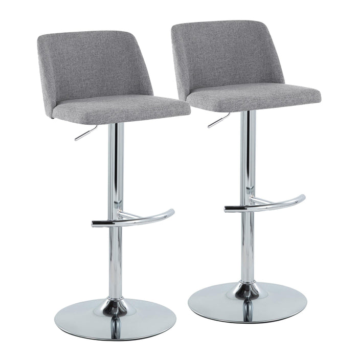 Toriano - Contemporary Adjustable Barstool With Swivel & Rounded T Footrest (Set of 2)