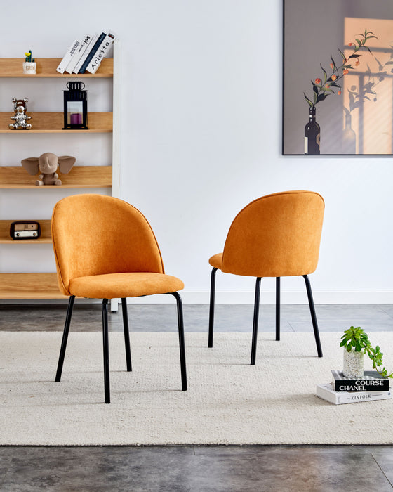 Modern Chair With Iron Tube Legs, Soft Cushions And Comfortable Backrest, Suitable For Dining Room, Living Room, Cafe