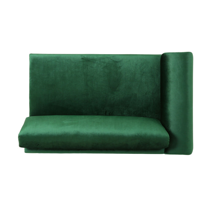 Comfy 4 Seat Sofa With Metal Legs, Modern For Living Room And Study - Emerald