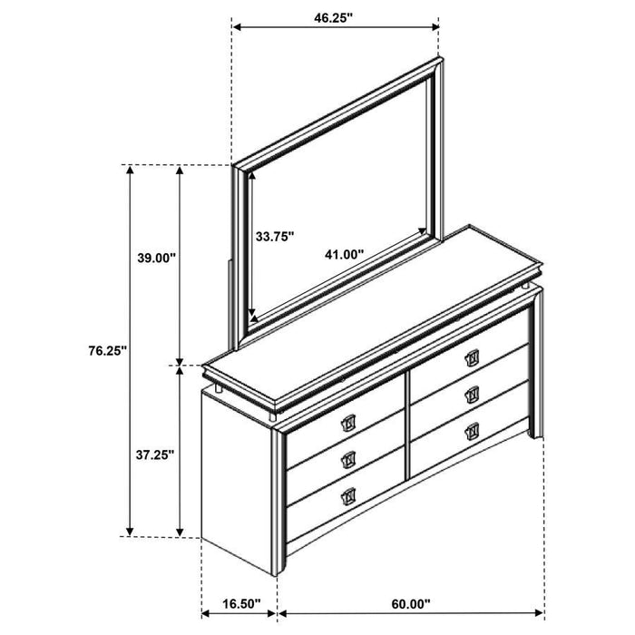 Giselle - 8-Drawer Bedroom Dresser With Mirror With LED - Rustic Beige