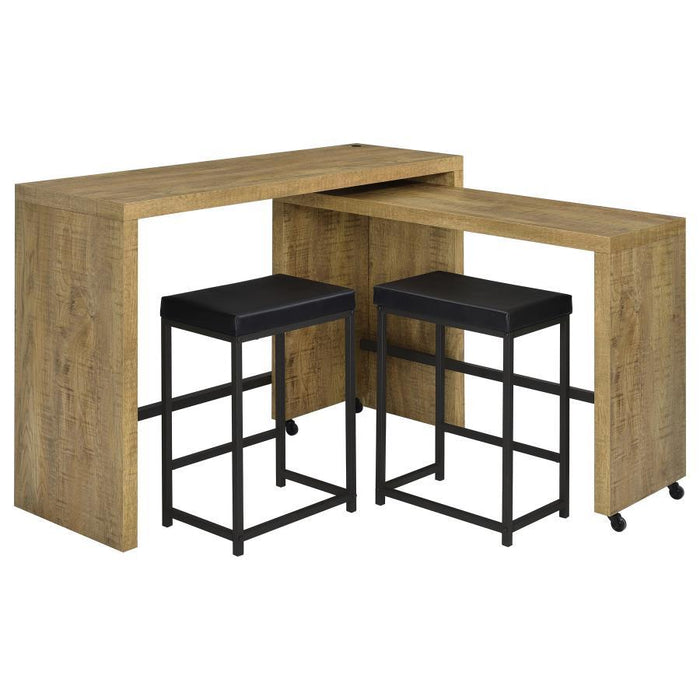 Davista - 4 Piece Multipurpose Counter Height Table Set - Mango Brown