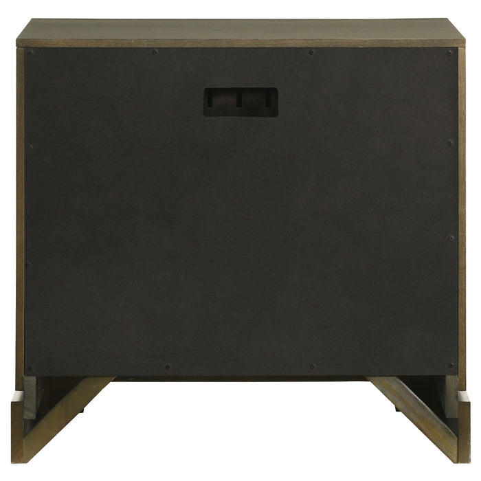 Gran Park - 2-Drawer Nightstand Bedside Table - Dark Cocoa