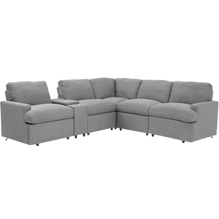 Power Recliner Corner Sofa Home Theater Reclining Sofa Sectional Couches With Storage Box, Cup Holders, USB Ports And Power Socket For Living Room