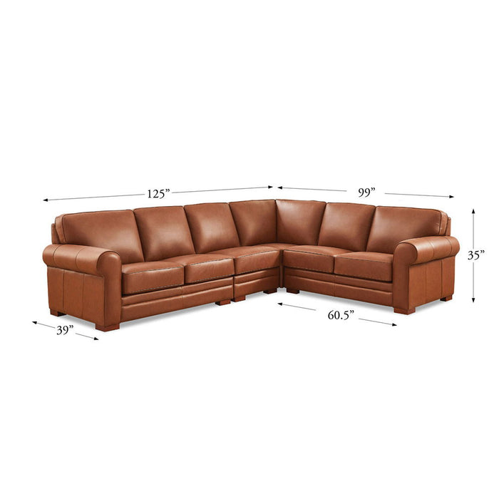 Brookfield - Leather L-Shaped Convertible Sectional