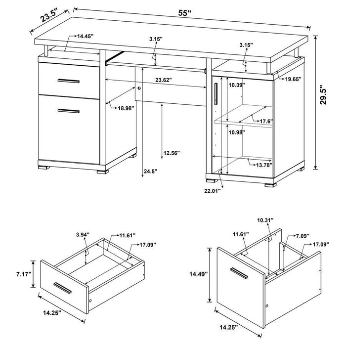 Tracy - 2-Drawer Office Computer Desk