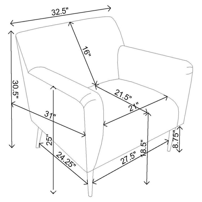 Darlene - Upholstered Tight Back Accent Chair