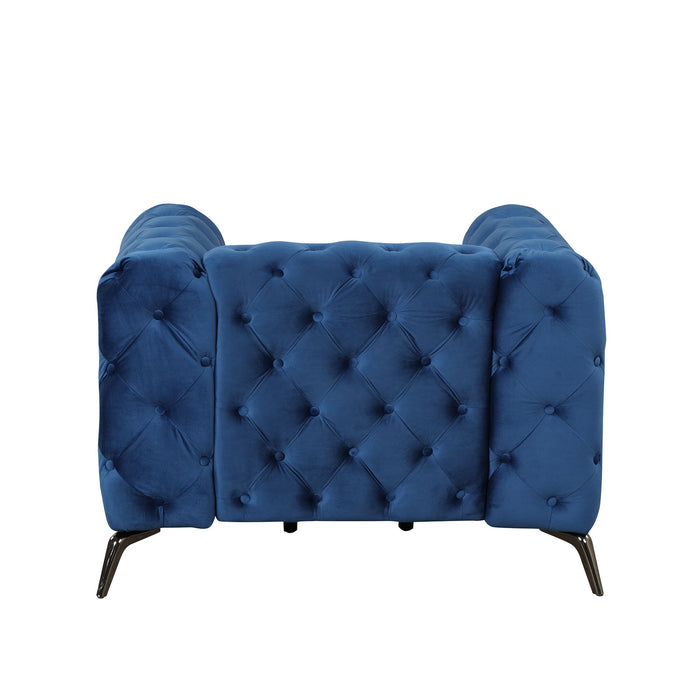 Velvet Upholstered Accent Sofa, Modern Single Sofa Chair With Button Tufted Back, Modern Single Couch For Living Room, Bedroom, Or Small Space