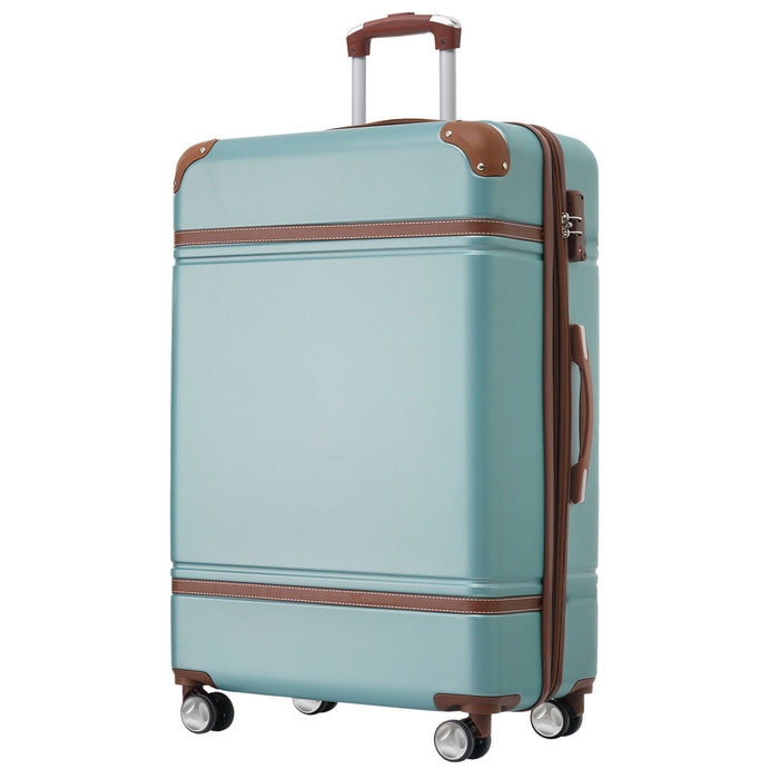 Hardshell Luggage With Tsa Lock, 28" Expandable Lightweight Suitcase With Spinner Wheels, Single Vintage Luggage