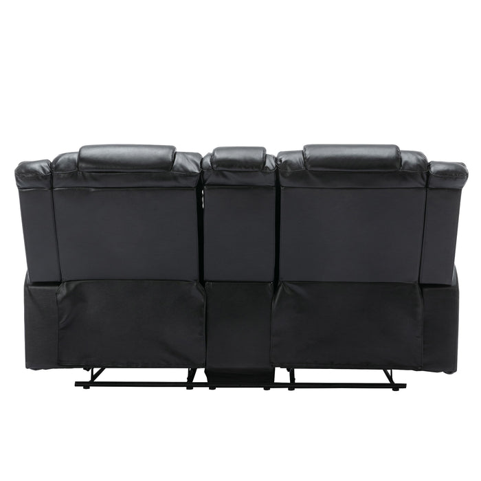 2 Seater Home Theater Recliner Manual Recliner Chair With A Storage Box And Two Cup Holders For Living Room