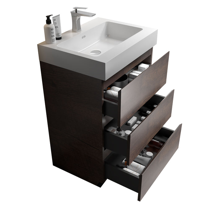 Alice - Bathroom Vanity With Large Storage Freestanding Bathroom Vanity, Sink For Modern Bathroom, One-Piece Sink Basin Without Drain And Faucet