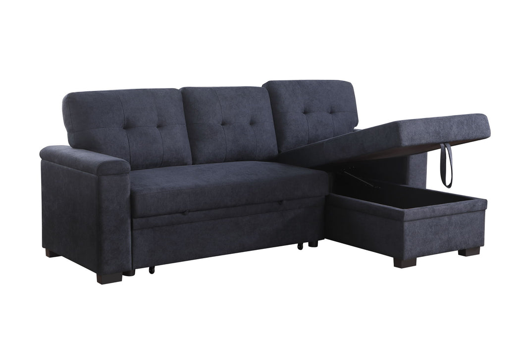 Lucca II  - 84.5"W Reversible Sleeper Sectional Sofa with Storage Chaise