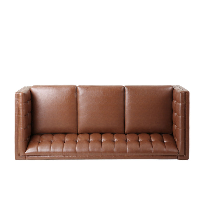 Comfy 3 Seat Sofa With Tufted Back, Modern For Living Room