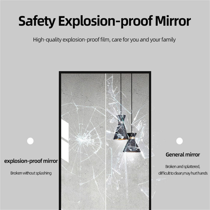 Floor Mirror Full Length Mirror Ultra Thin Aluminum Alloy Frame Modern Style Standing / Hanging Mirror Wall Mounted - Black