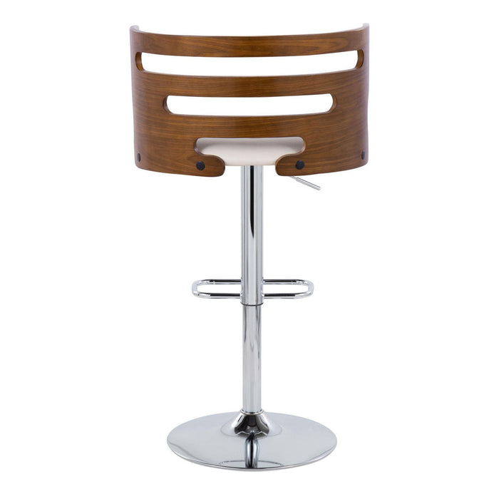 Cosi - Mid Century Modern Adjustable Barstool With Swivel With Rounded Rectangle Footrest (Set of 2)