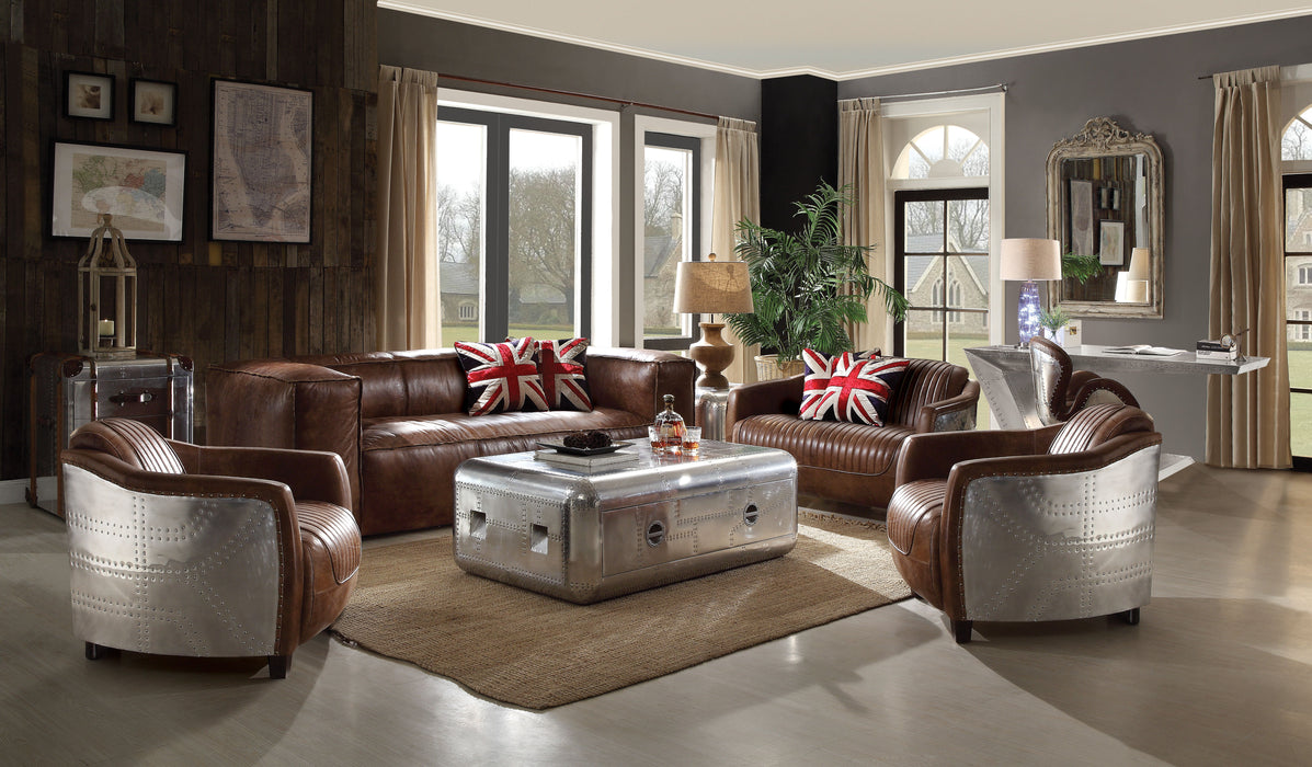 Brancaster - Grain Leather Sofa - Brown