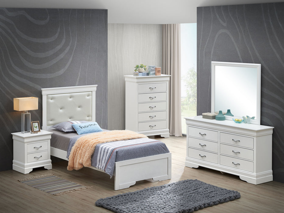 Lorana - G6590B-TB2 Twin Bed - Silver Champagne