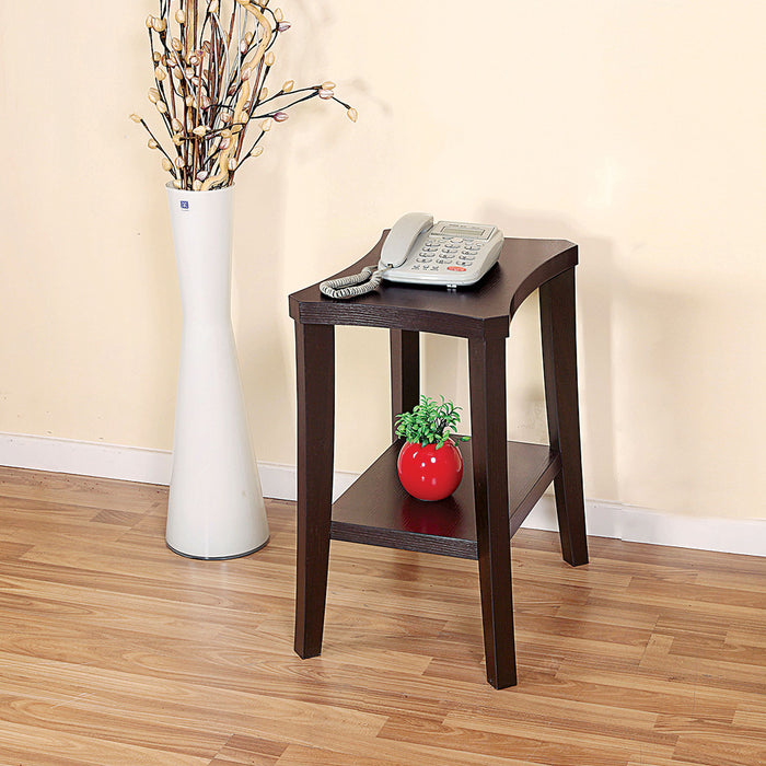 Livingroom Chairside Table, Small Display Table With Bottom Shelve - Red Cocoa