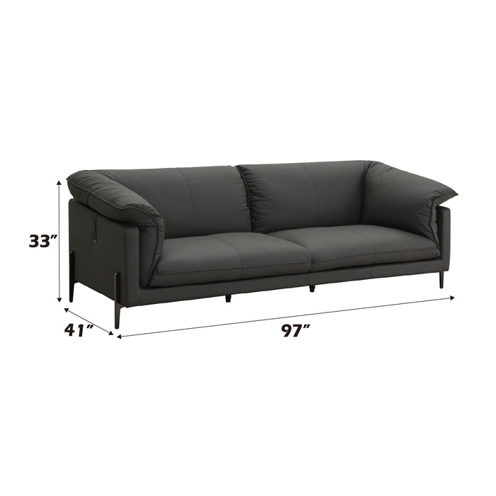 Tadi - Top Grain Leather Sofa - Black