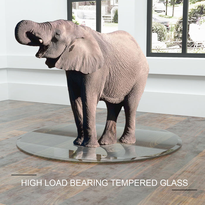 Round Tempered Glass Table Top Glass Thick Beveled Polished Edge