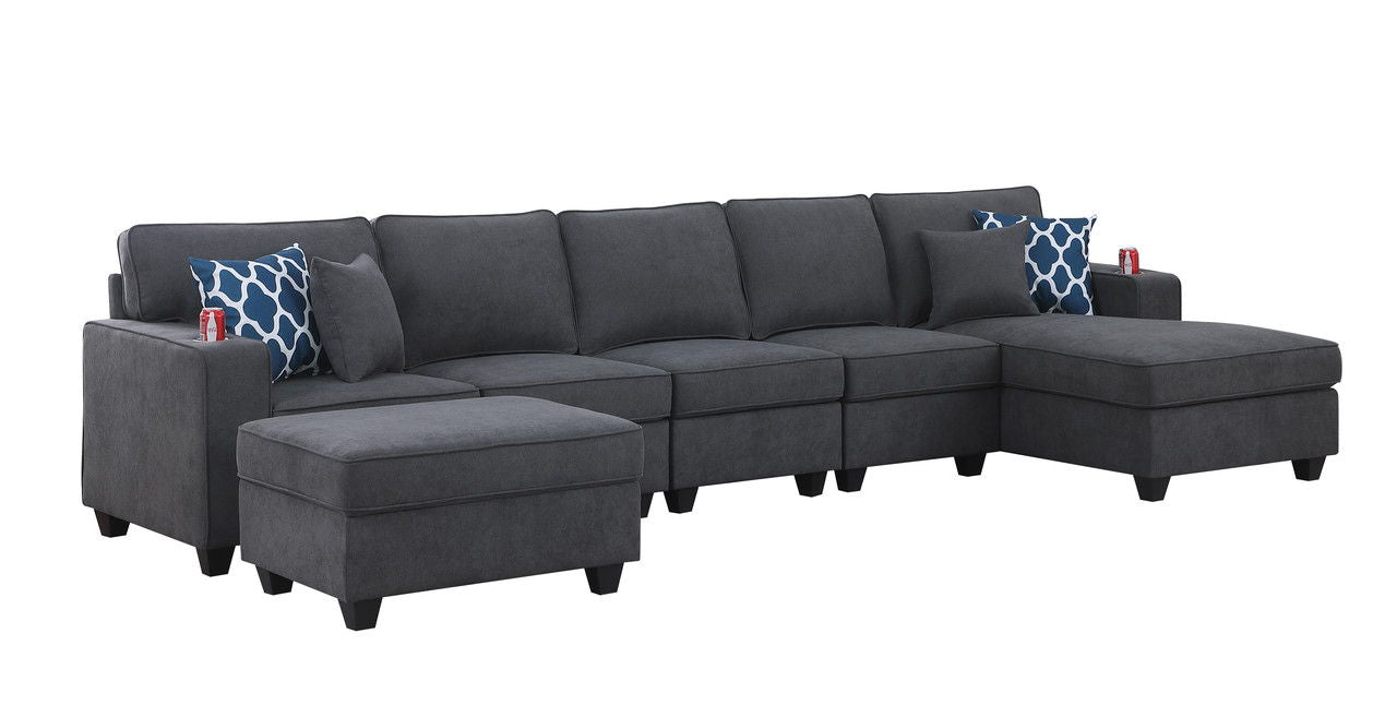 Cooper - Woven Fabric 6 Piece Sectional Sofa