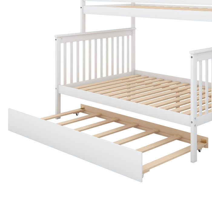 Twin Over Full Bunk Bed With Trundle And Staircase