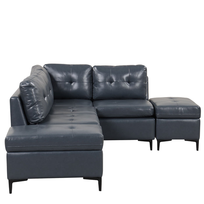 L-Shaped Corner Sofa Sectional Sofa Couch With Movable Storage Ottomans For Living Room