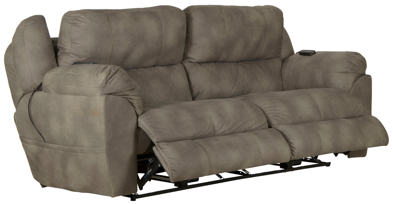 Flynn - Power Lay Flat Reclining Sofa Power Adjustable Headrest & Lumbar and Dual Heat & Massage - Fig