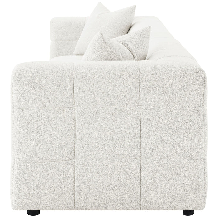 Everly - Boucle Upholstered Extra Long Sofa - White