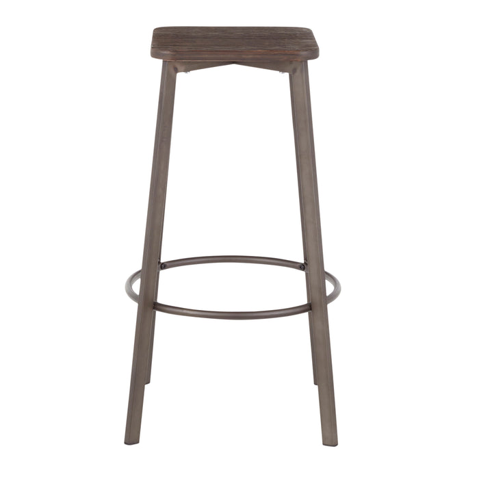 Clara - Industrial Square Barstool (Set of 2) - Espresso