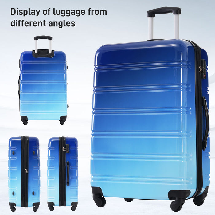 Hardshell Luggage Sets 3 Piece Gradient Color Expandable Suitcase With Spinner Wheels And Tsa Lock Lightweight 20" 24" 28" Available