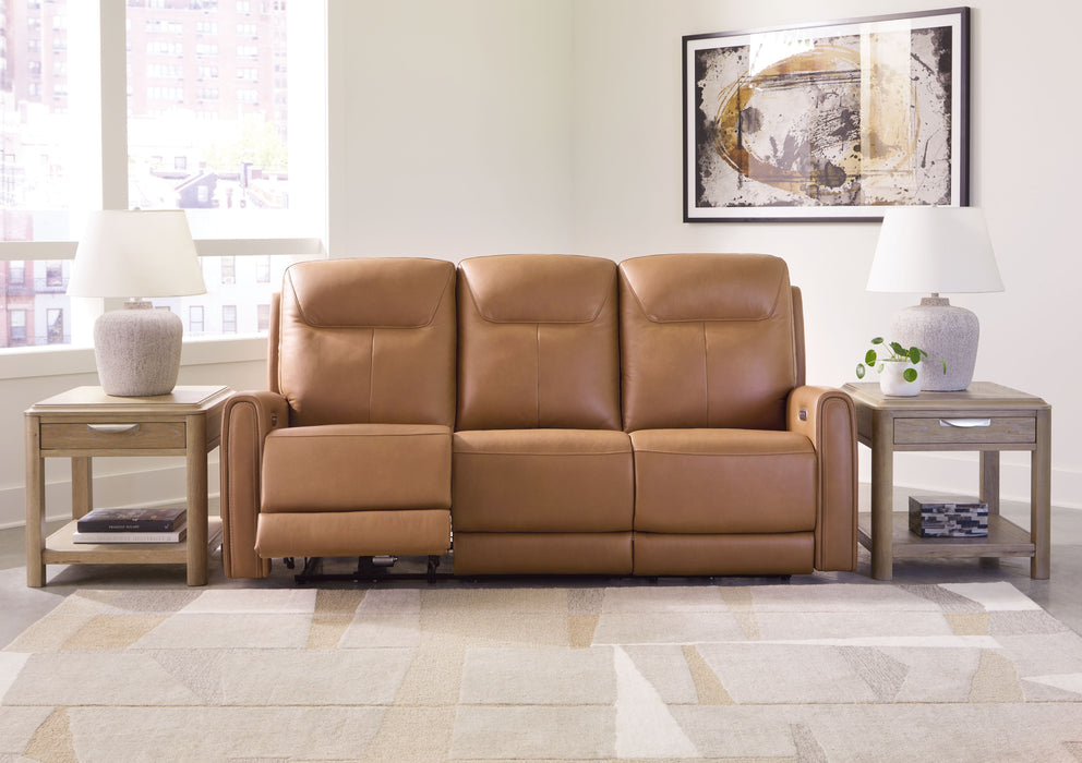 Tryanny - Butterscotch - Power Reclining Sofa With Adj Headrest